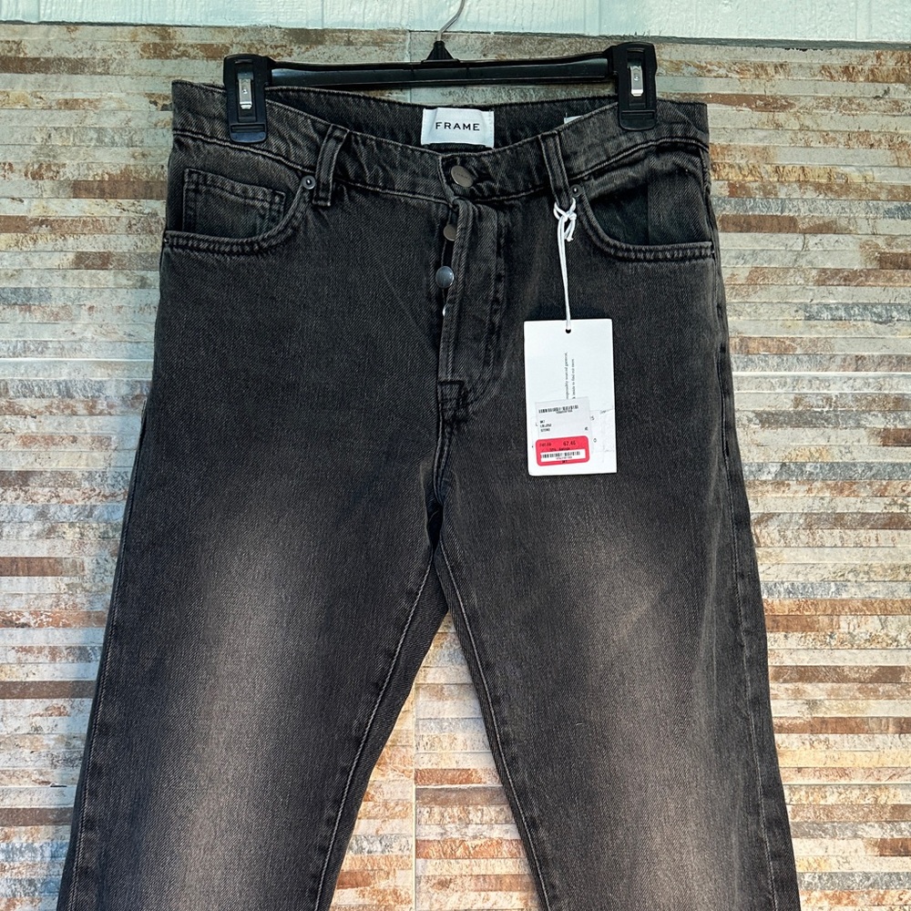 Frame Denim Charcoal Straight-Leg Jeans - Picture 2 of 5